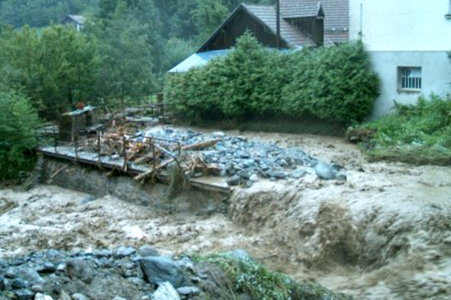Crue du torrent du Vorz en août 2005, massif de Belledonne©Dominique Thillet