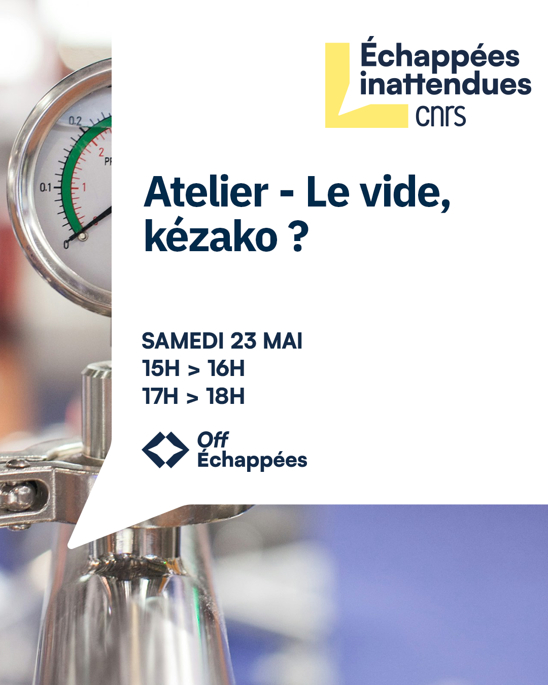Affiche de l'atelier Le vide Kézako, à la Casemate le samedi 23 mai 2026 dans le cadre des Musées en fête