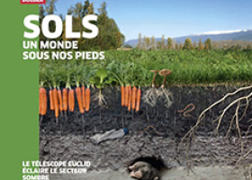 Couverture Carnets de science numéro 20 représentant les différentes couches de sol d'un terrain agricole