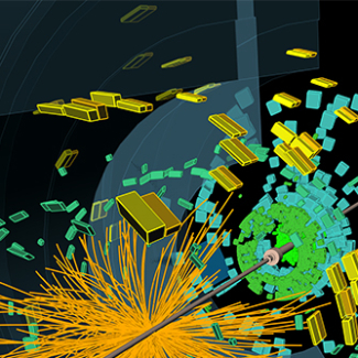 Exemple de collision proton-proton à 13.6 TeV enregistrée en 2025